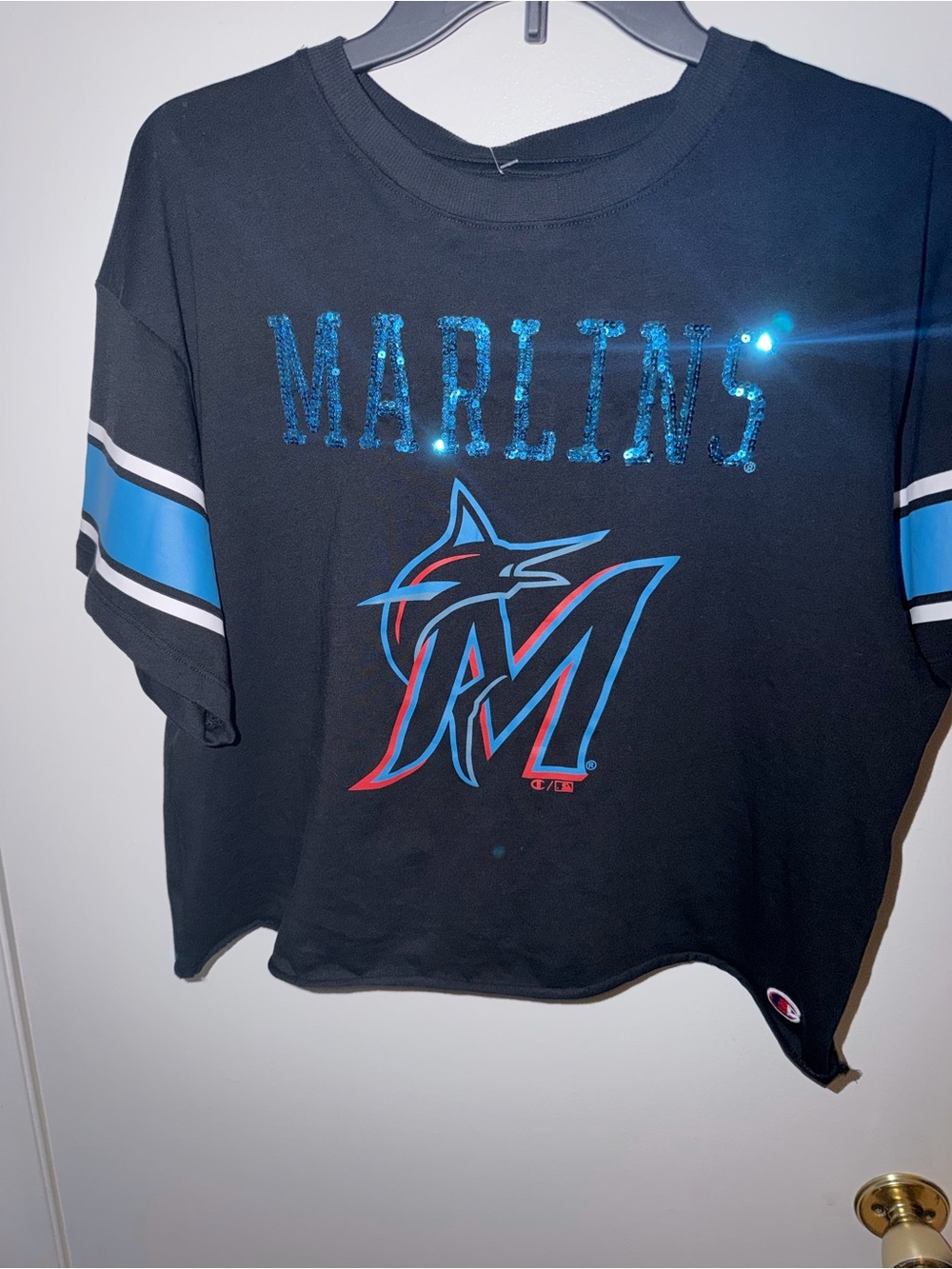 Miami Marlins women’s Black Graphic Team T-Shirt NWT